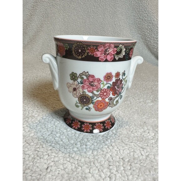 VERA BRADLEY Mod Floral Pink Planter Vase w/ Handles Andrea by Sadek - Picture 2 of 8